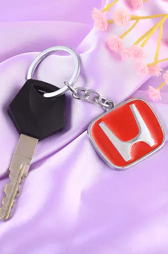 Stainless steel red keychain car accessory keyring