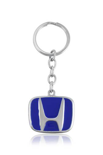 Stainless steel blue keychain car accessory keyring