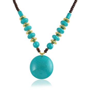 Natural turquoise firoza pendant necklace women 1