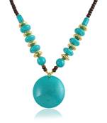 Natural turquoise firoza pendant necklace women
