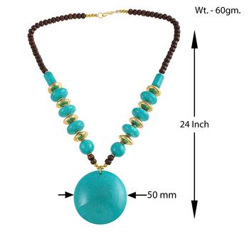 Natural turquoise firoza pendant necklace women 3