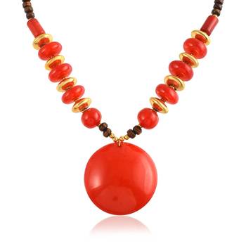 Natural red onyx reiki health benificial pendant necklace women 1