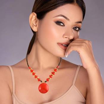 Natural red onyx reiki health benificial pendant necklace women 4