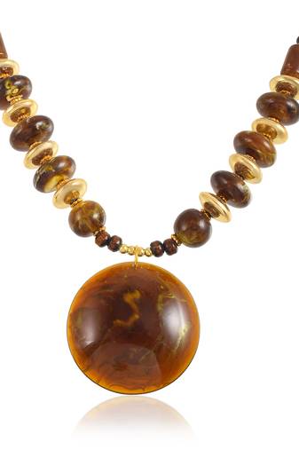 Natural brown amber reiki health benificial pendant necklace for women