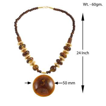 Natural brown amber reiki health benificial pendant necklace for women 3
