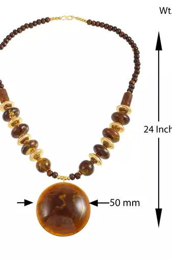 Natural brown amber reiki health benificial pendant necklace for women