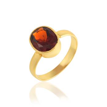 Brass gold gomed hessonite finger ring 1