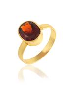 Brass gold gomed hessonite finger ring