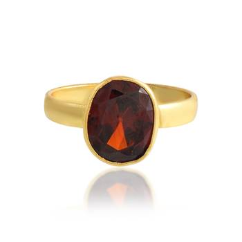 Brass gold gomed hessonite finger ring 2