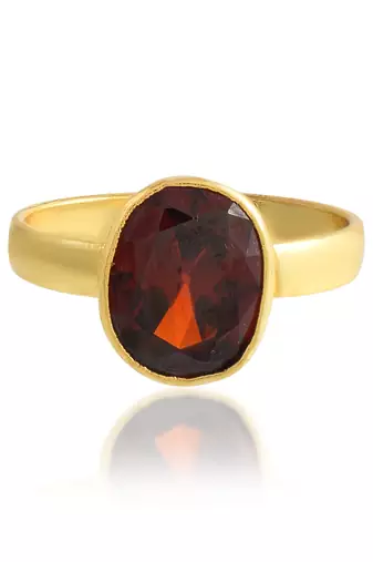 Brass gold gomed hessonite finger ring