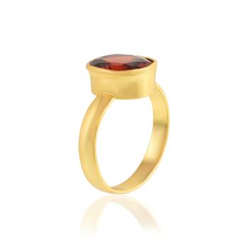 Brass gold gomed hessonite finger ring 3