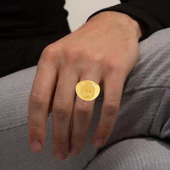 Brass gold men fashion finger ring 4