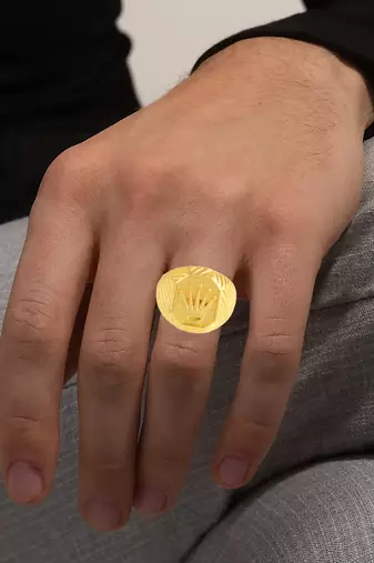 Brass gold men fashion finger ring