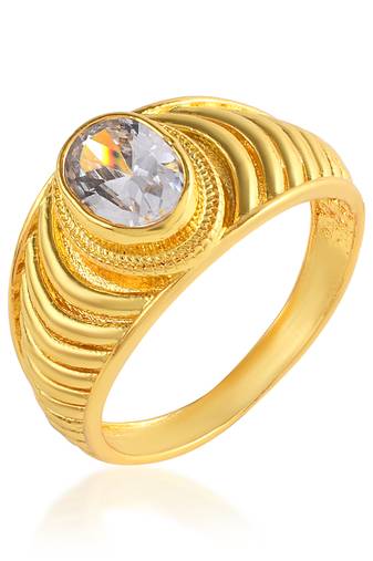 Brass goldplated imitation diamond moissanite men fashion jewellery finger ring