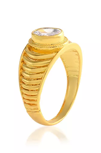 Brass goldplated imitation diamond moissanite men fashion jewellery finger ring
