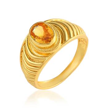 Brass gold plated yellow sapphire pukhraj finger ring 1