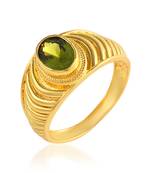 Brass gold plated peridot semi precious fashion jewellery finger ring