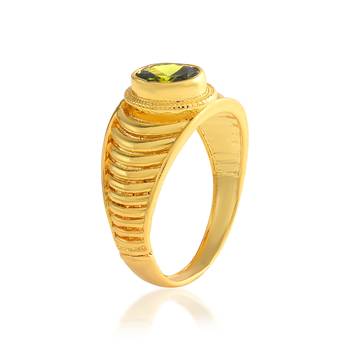 Brass gold plated peridot semi precious fashion jewellery finger ring 3