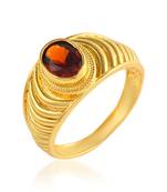 Brass gold plated hessonite gomed fashion astrology finger ring