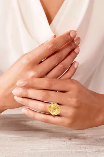 Brass gold traditional finger ring women fashion