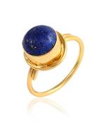 Brass gold plated lapis astrology finger ring
