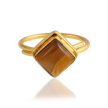 Brass gold plated cats eye lehsuniya astrology rashi ratan finger ring 2