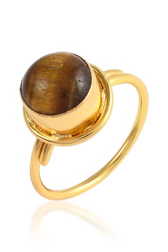Brass gold plated cats eye lehsuniya astrology rashi ratan finger ring