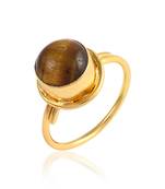 Brass gold plated cats eye lehsuniya astrology rashi ratan finger ring