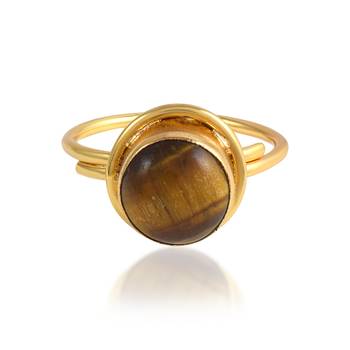Brass gold plated cats eye lehsuniya astrology rashi ratan finger ring 2