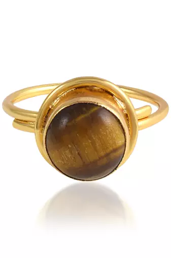 Brass gold plated cats eye lehsuniya astrology rashi ratan finger ring