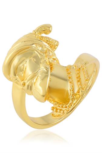 Brass goldplated shivaji adjustable finger ring