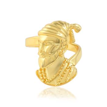 Brass goldplated shivaji adjustable finger ring 2
