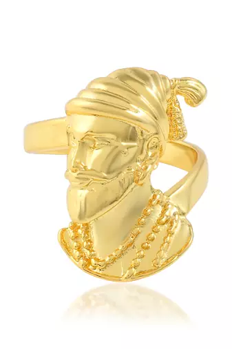 Brass goldplated shivaji adjustable finger ring