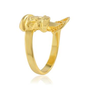 Brass goldplated shivaji adjustable finger ring 3