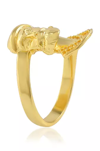 Brass goldplated shivaji adjustable finger ring