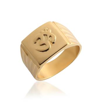 Brass goldplated om hindu spiritual finger ring 1