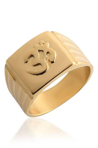 Brass goldplated om hindu spiritual finger ring