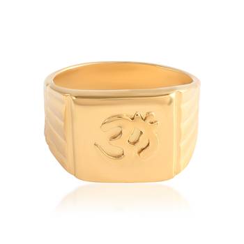 Brass goldplated om hindu spiritual finger ring 2