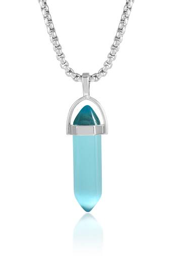Brass silver fluorite healing stone rieki pendant