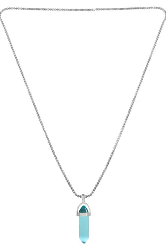 Brass silver fluorite healing stone rieki pendant