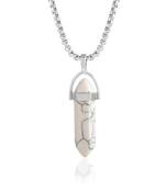 Brass silver reiki healing stone howlite pendant