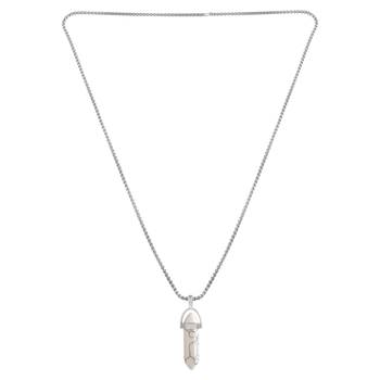 Brass silver reiki healing stone howlite pendant 2