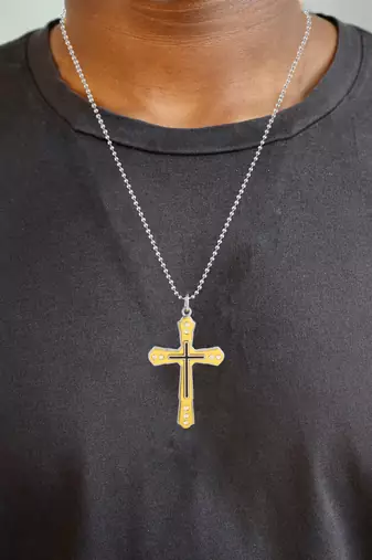 stainless steel cross pendant