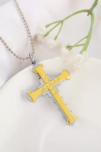 Dzine Trendz Pendant Stainless Steel Gold Silver