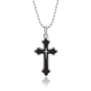 Dzine Trendz Pendant Stainless Steel Black Cross 1