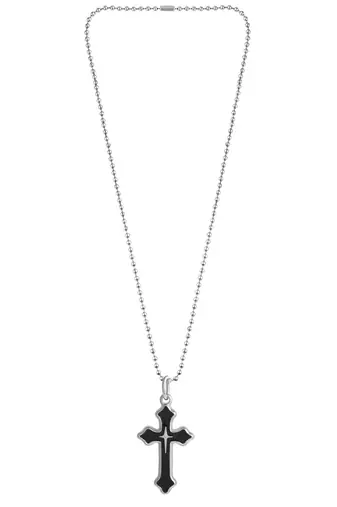 Dzine Trendz Pendant Stainless Steel Black Cross