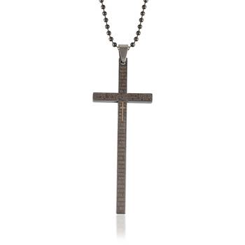 stainless steel long cross pendant necklace 1
