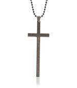 stainless steel long cross pendant necklace