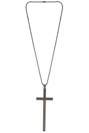 stainless steel long cross pendant necklace