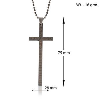 stainless steel long cross pendant necklace 3
